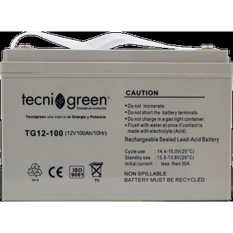 Batería Solar 12v 100ah Gel Recargable - Tecnigreen