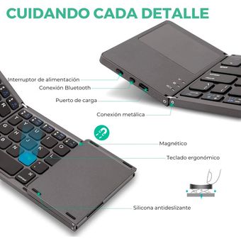 GENERICO Teclado Inalámbrico Bluetooth Plegable Portátil Negro