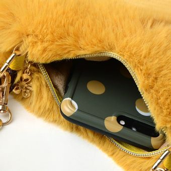 #Pink Bolso de hombro en forma de corazón de peluche de imitación para mujer bandolera cruzada Cartera de mano femenina de invierno con cadena 