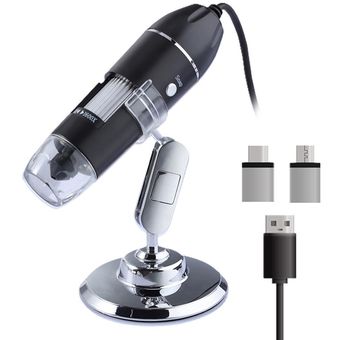 Microscopio Digital USB 3 En 1 Ajustable 1600X CáMara De-Negro 