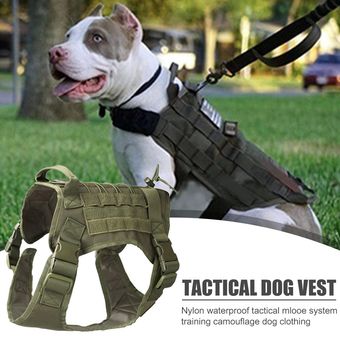 arnés K9 Chaleco táctico impermeable para perro ropa transpirable para perro militar chaleco duradero de entrenamiento de tamaño ajustable para perro de caza #Army Green 