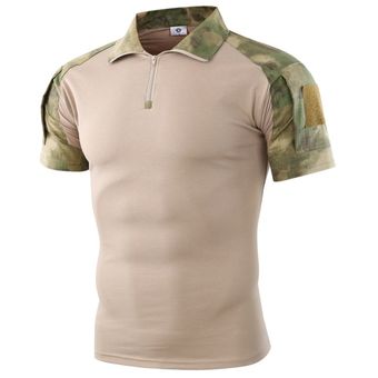 UU. senderismo Camiseta de camuflaje militar táctico al aire libre para hombre camiseta transpirable de combate del Ejército de EE Camping camisetas de secado rápido de camuflaje caza 