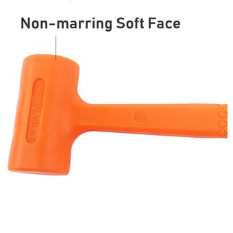 0.5lb Orange Dead Blow Hammer Mazo de goma suave Unicast Non 