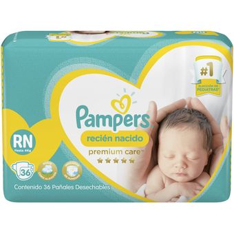 Pañales Desechables Recién Nacido Pampers Premium Care Talla RN+ 56 Un