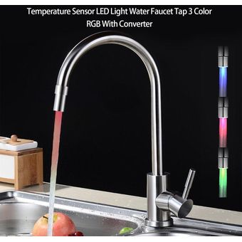 LALA Sensor de temperatura Luz LED Grifo de agua Grifo de 3 colores RG 