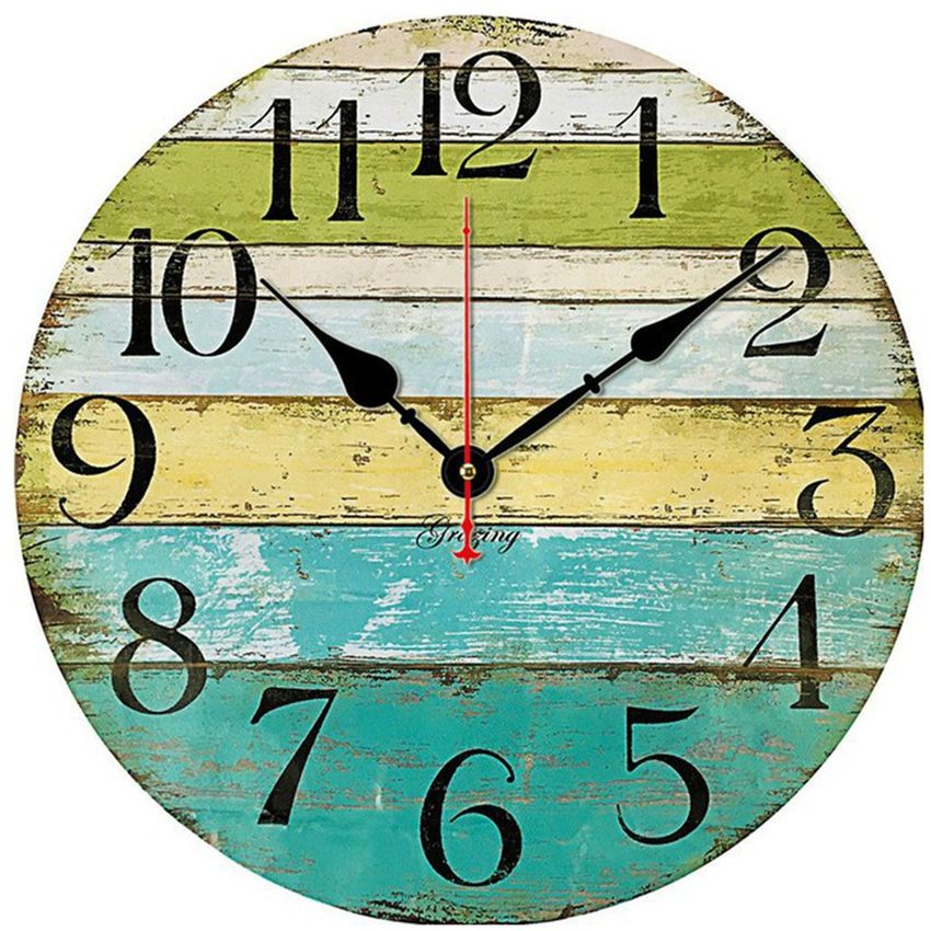 Reloj de pared redondo decorativo Reloj de números árabes Reloj de tictac Decorativo