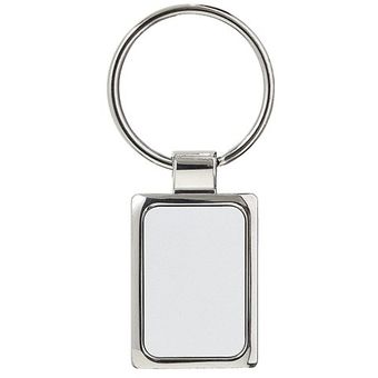 Kit x 2 Llavero Square en Metal Incluye Caja Individual Plata 