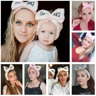 novedad de turbante Diademas de lazo suave con letras OMG Coral para mujer y niña accesorios para el cabello 