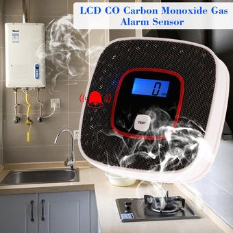 LCD CO Monóxido de carbono Sensor de alarma de gas Probador de gas de 
