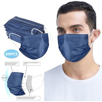 Máscara desechable adulta 3 capas máscara protectora a prueba de polvo Serie de mezclilla máscara 