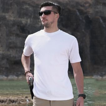 Camiseta de secado rápido de los hombres de verano adiestramiento al aire libre ropa de para correr pesca deporte de senderismo Tops hombre camisetas de algodón M-4XL 