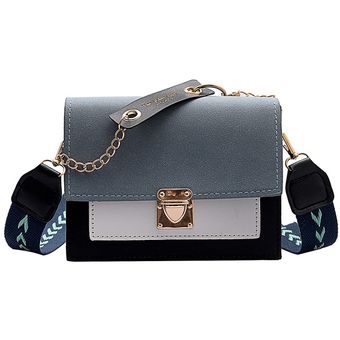 bolso cuad Bandolera de hombro con cadena para mujer #Style 1 Blue 