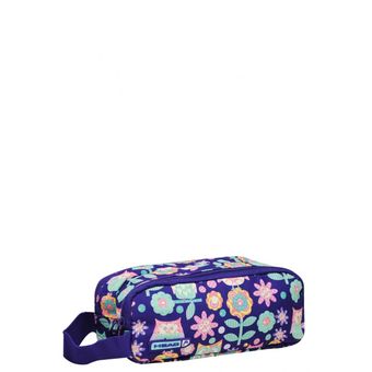 Estuche Doble Cierre Teus Flores Morado Head Estuche Doble Cierre Teus Flores Morado Head