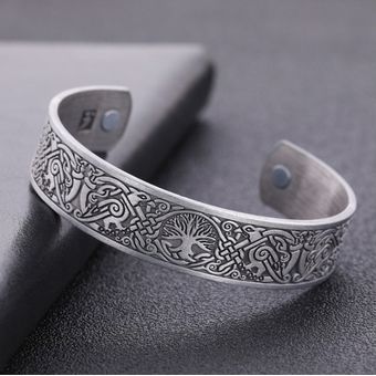 Brazalete De Totem De Arbol De La Vida Vikingo Para Hombre Pulsera Magnetica Retro Mecanico Pajaro Clasico Joyeria Para Fiesta Silver Plated Linio Peru Un055fa0x1iftlpe