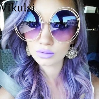 Diseñador de marca Grandes gafas de sol redondas Sra.mujer 