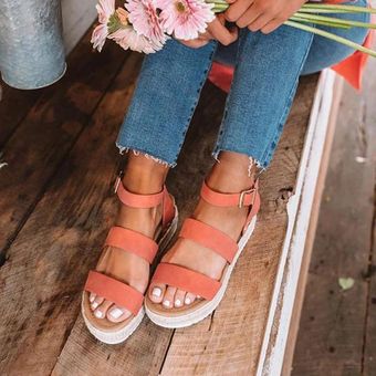 Nuevos zapatos de mujer de verano con hebilla de zapato sandalias 