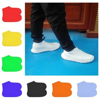Adulto Anti-Slip cubiertas para la lluvia zapato suave silicona impermeable Overshoes Boot naranja 