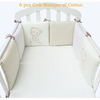 de algodón Parachoques de cuna para niños protección de cama de bebé Protector de cabeza de bebé 6 unidsset por juego 
