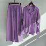 Conjunto de Pantalón y Camisa para Mujer-Púrpura