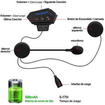 Intercomunicador Para Casco De Moto Auricular Bluetooth BT-12 – COLMETECNO