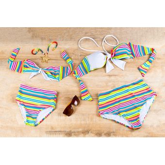 Vestido de Baño Bikini Multiusos Talla 2-4 Para Niña 