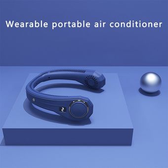 Mini ventilador sin cuchilla de Pantalla Digital Cuello ventilador USB velocidades ajustables banda para el cuello Ventilador 