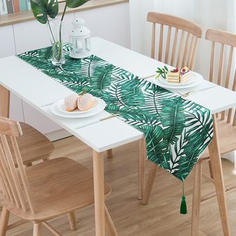 Verde Nórdica plantas bandera de la tabla moderno mantel para mesa S 