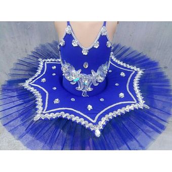 vestido tutú para niña trajes de Ballet para niña ropa de Ballet para niña #Blue leotardos de baile para niña tutú de panqueque LAN 