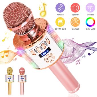 3 en 1 Handheld Wireless Bluetooth Micrófono KTV Karaoke Microfono con altavoz para Bluetooth  Cable USB  TF Conexión de la tarjeta 
