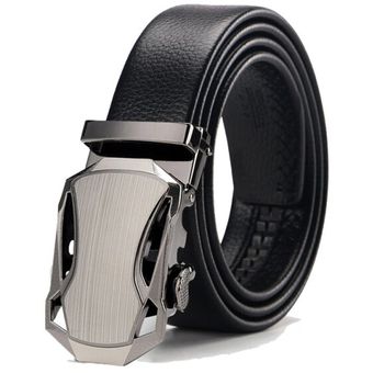 Cinturones de hombres Cinturón de hebilla automática Cinturones de alta calidad de cuero genuín para hombres Correa de cuero Buises casuales para jeans # gris-i 