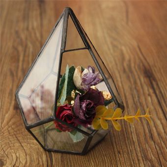 Maceta de plantas suculentas de mesa con caja de terrario geométrico de vidrio irregular 