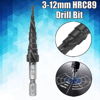 Drillpro HRC89 Broca escalonada con revestimiento AlTiN 3-12 mm HSS M35 Cortador de orificios de broca cónica escalonada de cobalto 