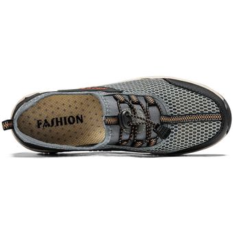 Verano nuevo estilo de gran tamaño de malla al aire libre sandalias de escalada zapatos de vadeo gris 
