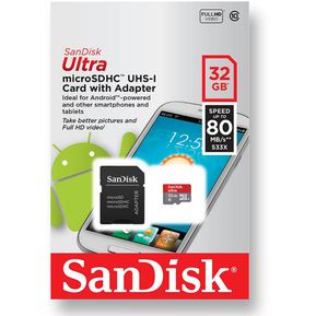 MICRO SD SANDISK ULTRA 32GB 80MB.