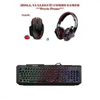 Combo Gamer Retroiluminado Teclado  Diadema Gaming Mouse Gamer 
