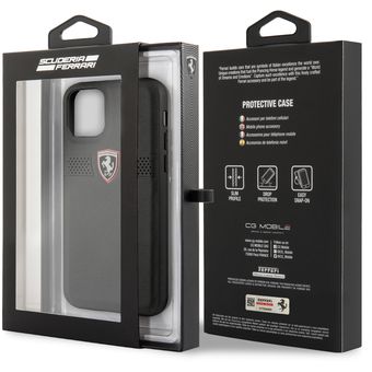 Case protector Ferrari para iPhone 12 - 12 Pro -Rojo, blanco y