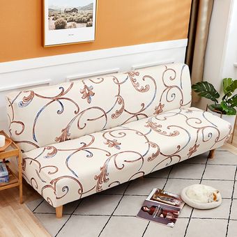 #QAN Funda de sofá plegable a cuadros de licra,sin reposabrazos,geométrica,envolvente,elástica,para cama,talla S,M y L 