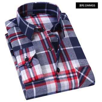 camisa informal de algodón para hombre,Camisa de franela #AO-DMM05 