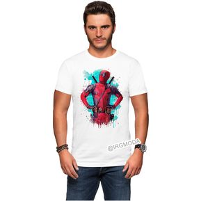 Camiseta Hombre Deadpool azul Moda Lifestyle Poliester Algodon