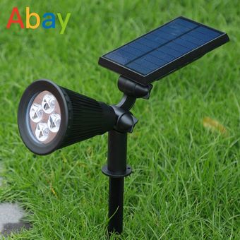 Lámpara Solar de jardín,4Led luz blanca,luz cálida RGB para exteriores,resistente al agua,enchufe d 