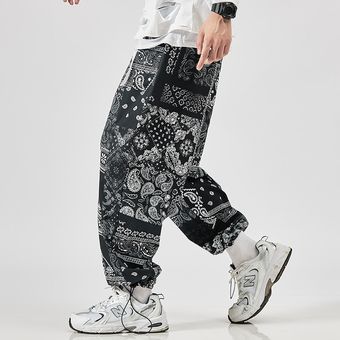 #D6 White hombres de pantalones Harem nueva moda Jogger pantalones hombre coreano sueltos pantalones extra grandes gracioso Streetwear Hombre Pantalones casuales 5XL 