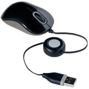 Mini Mouse óptico BlueTrace USB retractil 2.5ft Plug and Pl...