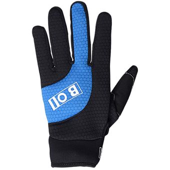 Impermeable dedo lleno de guantes de moto guantes a prueba de golpes y transpirable MTB de la bicicleta azul 
