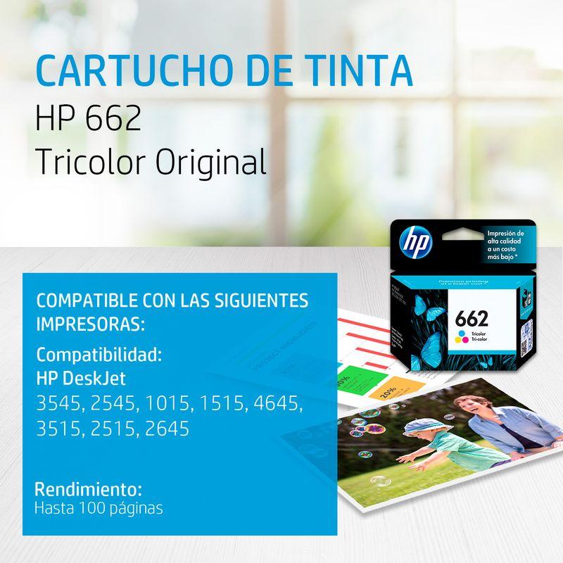 TINTA HP 662 COLOR P/1015,1515,2515,3515,3545,4645 (CZ104AL)