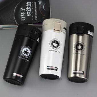 HOT Premium Travel Coffee Mug Stainless Steel Thermos Tumbler Cups Vacuum Flask thermo Water Bottle Tea Mug Thermocup #Black 