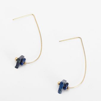 Pendientes Colgantes De Piedra Natural Del Triángulo Azul De 