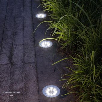 #12LEDS Lámpara LED de energía Solar para suelo,iluminación nocturna 