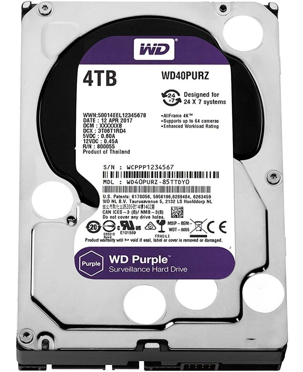 Disco Duro Interno Western Digital 4 TB Wd40Purz Purple 3.5