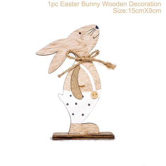 Adornos de madera de conejo de pascua decoración de Pascua Feliz para el hogar 