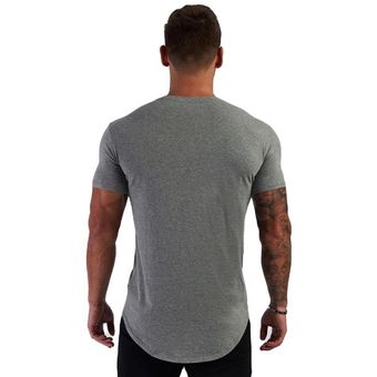 camiseta de manga corta ajustada para entrenamiento Camiseta deportiva para culturismo Camiseta de algodón de gimnasio para hombre camisetas informales de verano 